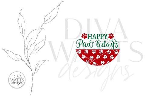 Happy Paw-liday's SVG | Christmas / Winter Round Design SVG Diva Watts Designs 