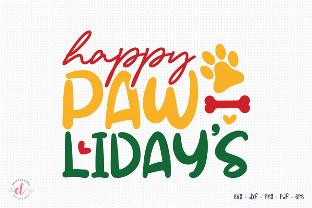 Happy Paw-Lidays SVG | Dog Christmas SVG Design SVG CraftLabSVG 