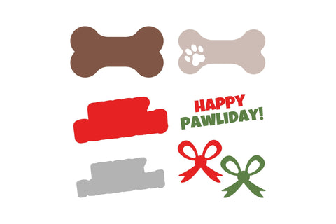 Happy Pawliday. Dog Christmas Paper Cut. Dog Christmas SVG. SVG Olga Terlyanskaya 