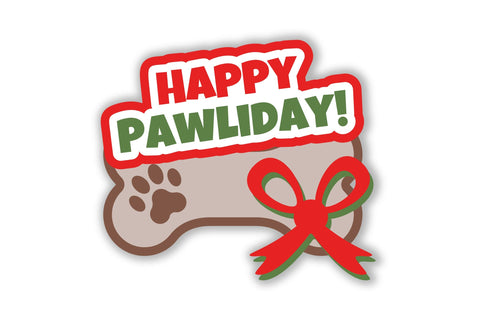 Happy Pawliday. Dog Christmas Paper Cut. Dog Christmas SVG. SVG Olga Terlyanskaya 