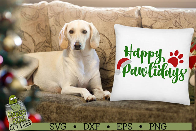 Happy Pawlidays Christmas SVG File SVG Crunchy Pickle 