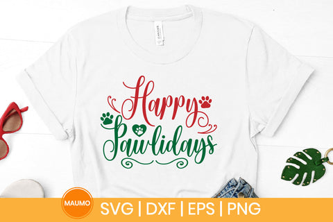 Happy pawlidays, funny christmas svg quote SVG Maumo Designs 