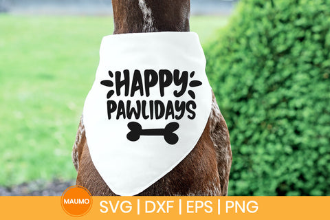 Happy pawlidays, funny pet svg quote SVG Maumo Designs 