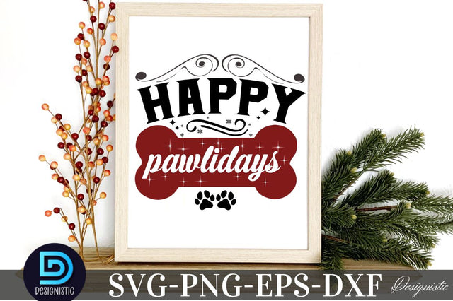 Happy pawlidays, Mega Christmas Dog SVG Bundle SVG DESIGNISTIC 