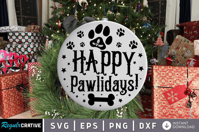 Happy pawlidays SVG Design SVG Regulrcrative 