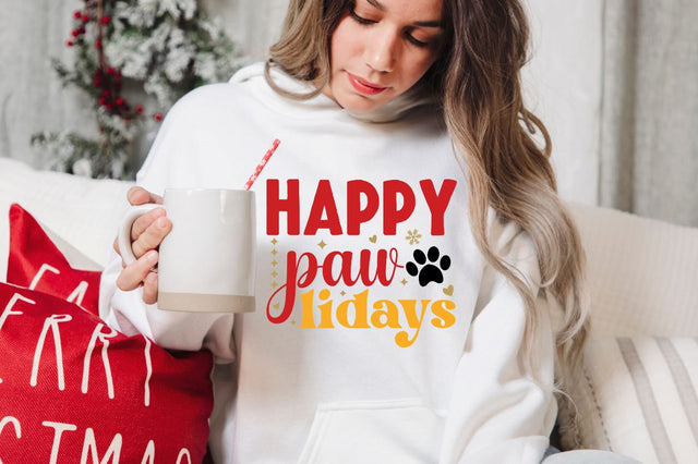 Happy pawlidays SVG, Happy pawlidays SVG DESIGNISTIC 