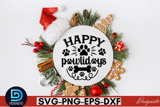 Happy pawlidays SVG SVG DESIGNISTIC 