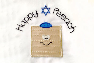 Happy Pesach Passover Matzo Applique Embroidery Embroidery/Applique Designed by Geeks 