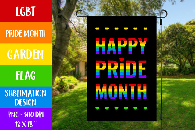 Happy pride month garden flag sublimation. LGBT rainbow Sublimation LaBelezoka 