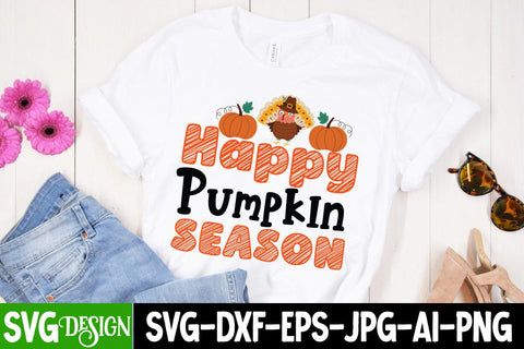 Happy Pumpkin Season SVG Cut File, Happy Pumpkin Season Sublimation, Fall Season SVG Cut File, Fall Season Sublimation Design, Thanksgiving SVG Quotes , Thanksgiving SVG Design , Fall SVG Design, Autumn SVG Cut File SVG BlackCatsMedia 