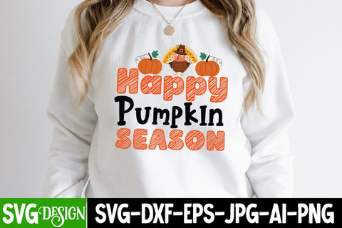 Happy Pumpkin Season SVG Cut File, Happy Pumpkin Season Sublimation, Fall Season SVG Cut File, Fall Season Sublimation Design, Thanksgiving SVG Quotes , Thanksgiving SVG Design , Fall SVG Design, Autumn SVG Cut File SVG BlackCatsMedia 