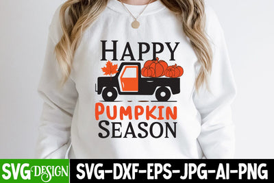 Happy Pumpkin Season SVG Cut File, Happy Pumpkin Season SVG Design, Thanksgiving SVG Quotes , Thanksgiving SVG Design , Fall SVG Design, Autumn SVG Cut File SVG BlackCatsMedia 