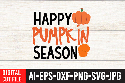 Happy Pumpkin Season SVG Cut File SVG BlackCatsMedia 