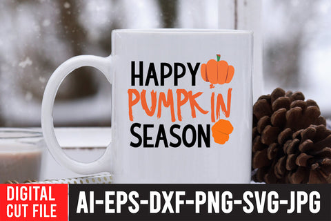 Happy Pumpkin Season SVG Cut File SVG BlackCatsMedia 