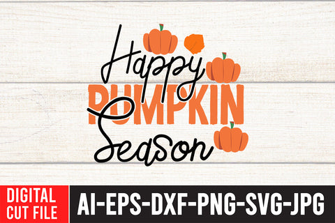 Happy Pumpkin Season SVG Cut File SVG BlackCatsMedia 