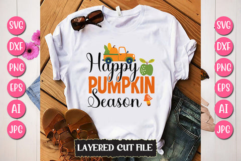 Happy Pumpkin Season SVG Cut File SVG Newmockups 