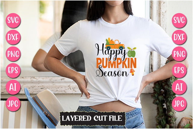 Happy Pumpkin Season SVG Cut File SVG Newmockups 