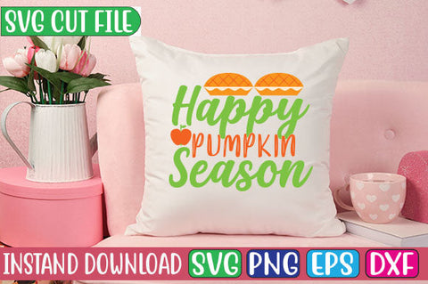 Happy Pumpkin Season SVG Cut File SVGs, Quotes and Sayings, Food & Drink, Holiday,On Sale, SVG Studio Innate 