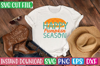 Happy Pumpkin Season SVG Cut File SVGs, Quotes and Sayings, Food & Drink, Holiday,On Sale, SVG Studio Innate 