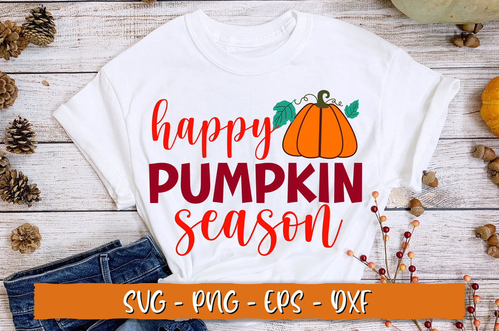 Happy pumpkin season SVG, Retro Fall - So Fontsy