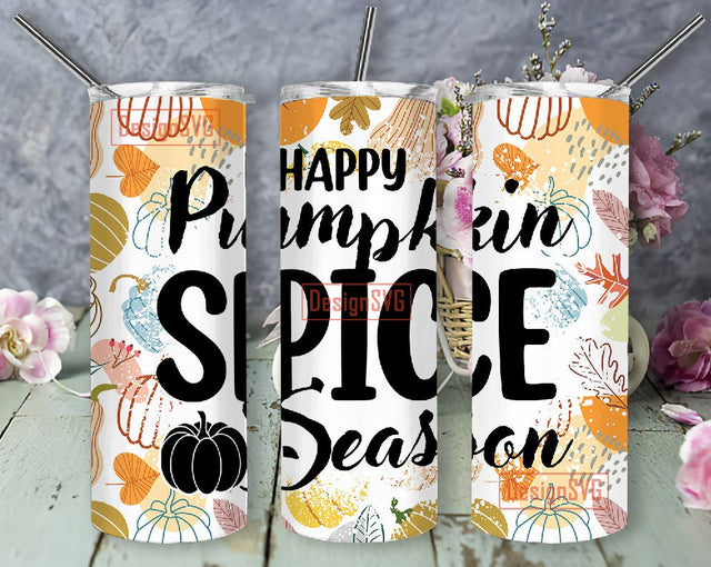 Happy Pumpkin Spice Season Halloween Fall Season 20 oz Tumbler, Pumpkin Spice Sublimation Design PNG, DIGITAL, Autumn Design Sublimation DesignSVG 