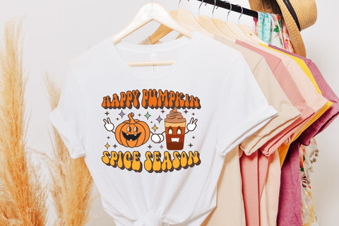 Happy Pumpkin Spice Season - Retro Fall PNG Sublimation CraftLabSVG 