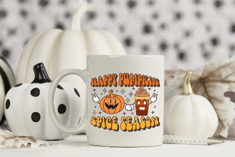 Happy Pumpkin Spice Season - Retro Fall PNG Sublimation CraftLabSVG 