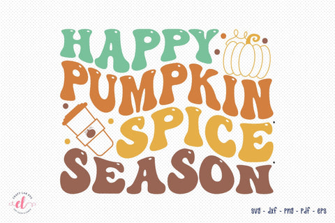 Happy Pumpkin Spice Season | Retro Fall SVG SVG CraftLabSVG 