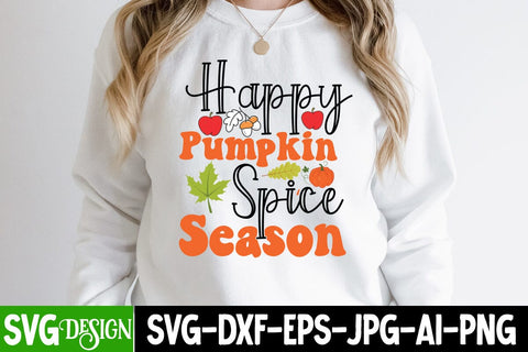 Happy Pumpkin Spice Season SVG Cut File, Happy Pumpkin Spice Season SVG DesignHappy Pumpkin Spice Season Sublimation Design PNG SVG BlackCatsMedia 