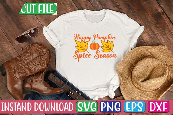 Happy Pumpkin Spice Season SVG Cut File SVGs, Quotes and Sayings, Food & Drink, Holiday,On Sale, SVG Studio Innate 