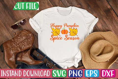 Happy Pumpkin Spice Season SVG Cut File SVGs, Quotes and Sayings, Food & Drink, Holiday,On Sale, SVG Studio Innate 