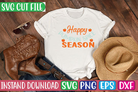 Happy Pumpkin Spice Season SVG Cut File SVGs, Quotes and Sayings, Food & Drink, Holiday,On Sale, SVG Studio Innate 