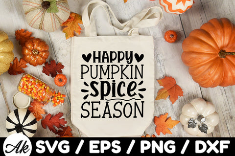 Happy pumpkin spice season svg SVG akazaddesign 
