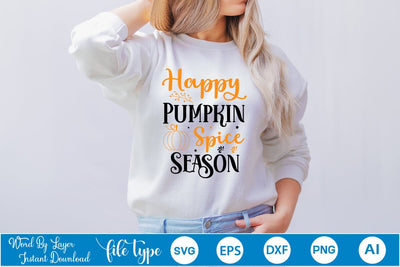 Happy Pumpkin Spice Season SVG SVGs,Quotes and Sayings,Food & Drink,On Sale, Print & Cut SVG DesignPlante 503 