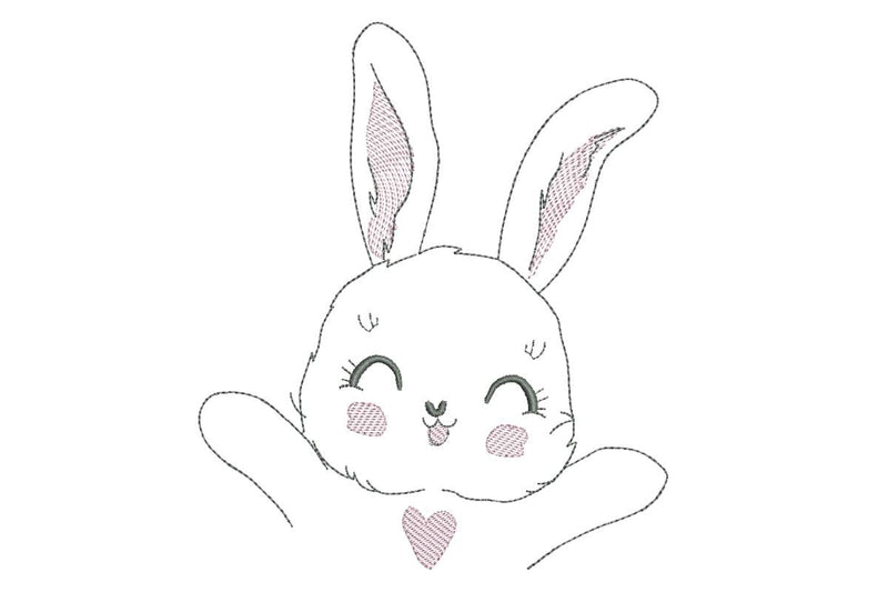 Happy Rabbit Embroidery Design, Easter Embroidery Designs Embroidery/Applique DESIGNS NextEmbroidery 