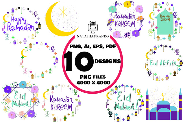 Happy Ramadan 10 designs sublimation bundle Sublimation Natasha Prando 