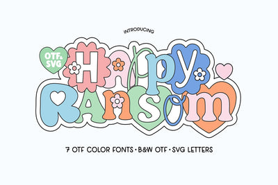 Happy Ransom Floral Boho Cut Out Font Font Blush Font Co. 