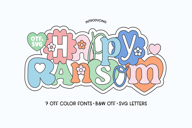 Happy Ransom Floral Boho Cut Out Font Font Blush Font Co. 