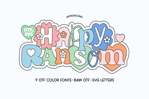 Happy Ransom Floral Boho Cut Out Font Font Blush Font Co. 