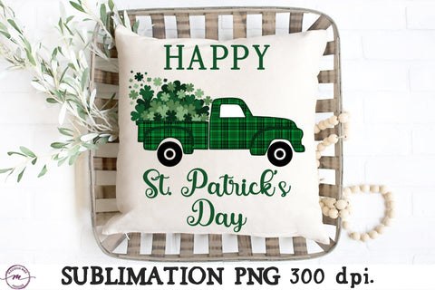 Happy Saint Patrick’s Day Sublimation, Shamrock Truck PNG Sublimation Madison Mae Designs 
