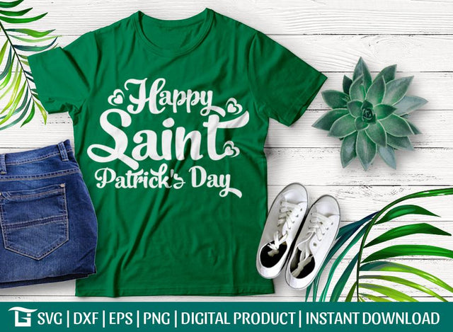 Happy Saint Patricks Day Svg Cut File, Happy St Patricks Svg, Patrick Family Svg, Tshirt Design, SVG ETC Craft 