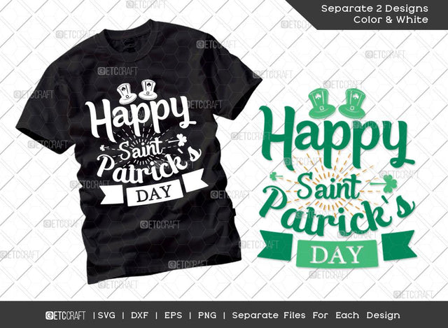 Happy Saint Patricks Day SVG Cut File | St Patricks Day Svg | Saint Patrick's Day| Clover Svg | Clover Leaf Tree Svg | Irish T-shirt Design SVG ETC Craft 