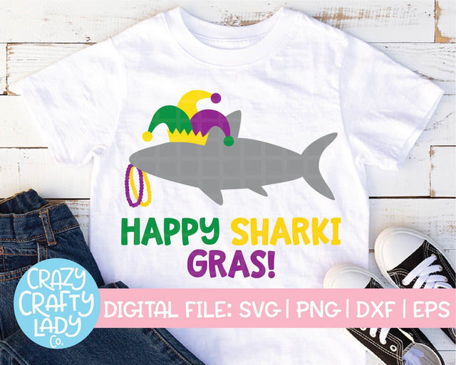 Happy Sharki Gras SVG Crazy Crafty Lady Co. 