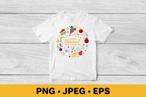 Happy Shavuot round sign. Jewish holiday sublimation design Sublimation LaBelezoka 