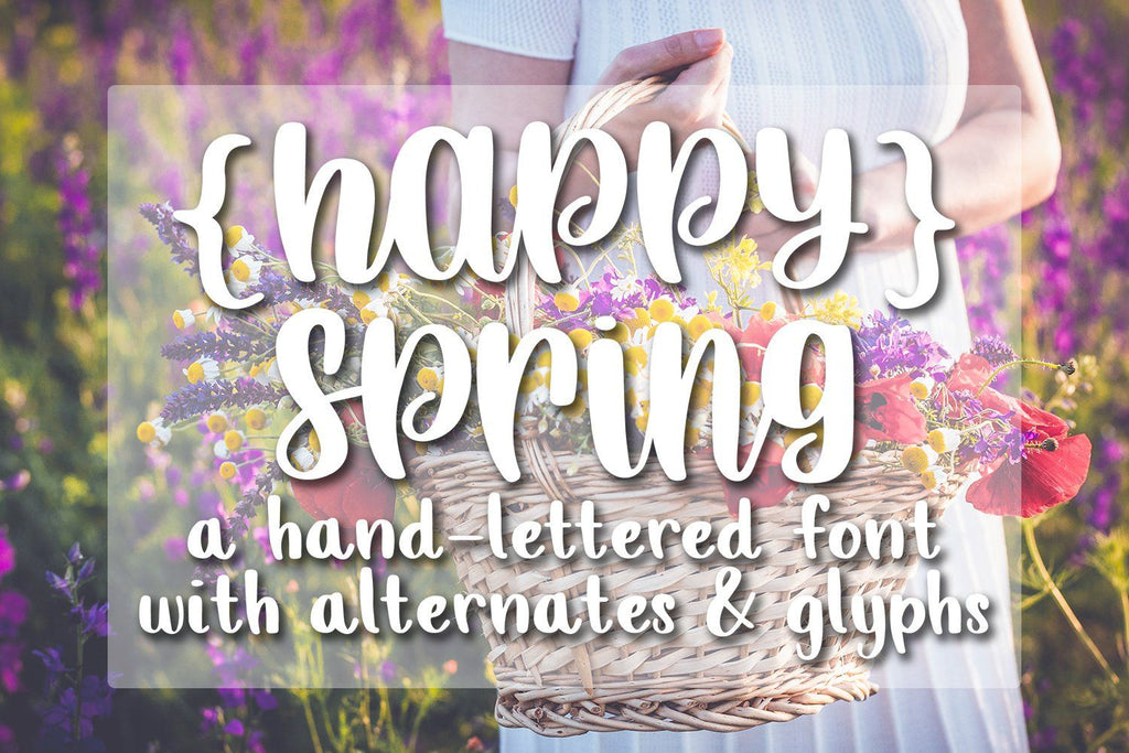 Spring Fancy Script Happy Spring - A Neat Hand lettered Script Font - So Fontsy
