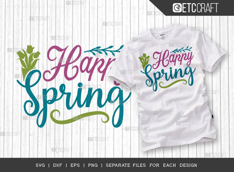 Happy Spring Svg Cut File | Butterfly Svg | Flower Svg | Spring Svg ...