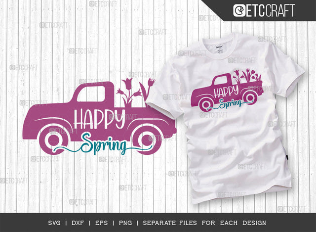 Happy Spring Svg Cut File | Butterfly Svg | Flower Svg | Spring Svg | Hello Spring Svg | Dxf | Eps | Png | Tshirt Design | ETC T00035 SVG ETC Craft 