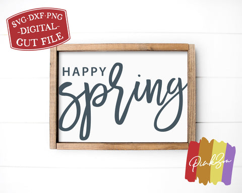Happy Spring SVG Files | Spring Sign Svg | Easter Svg | Farmhouse Svg | Commercial Use | Cricut | Silhouette | Digital Cut Files (1099142528) SVG PinkZou 