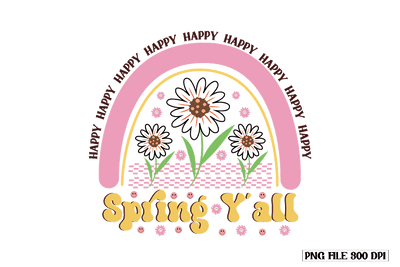 Happy Spring Y'all-01 sublimation design Sublimation designmaster24 