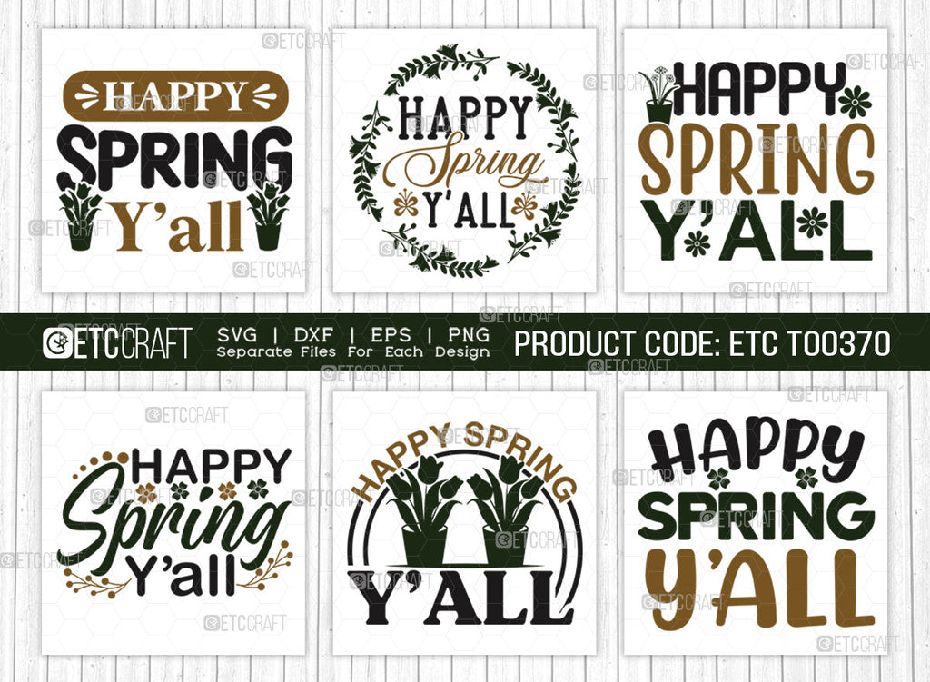 Happy Spring Yall SVG Bundle, Welcome Spring Svg, Spring Svg, Hello ...
